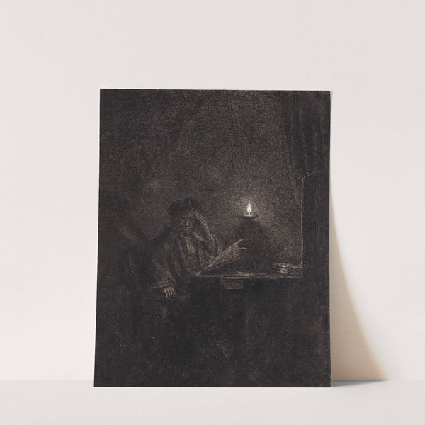 Student at a Table by Candlelight by Rembrandt van Rijn