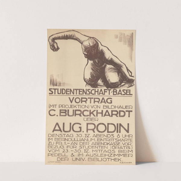 Studentenschaft Basel – Vortrag – C. Burckhardt über Aug. Rodin (1918) by Ernst Buchner