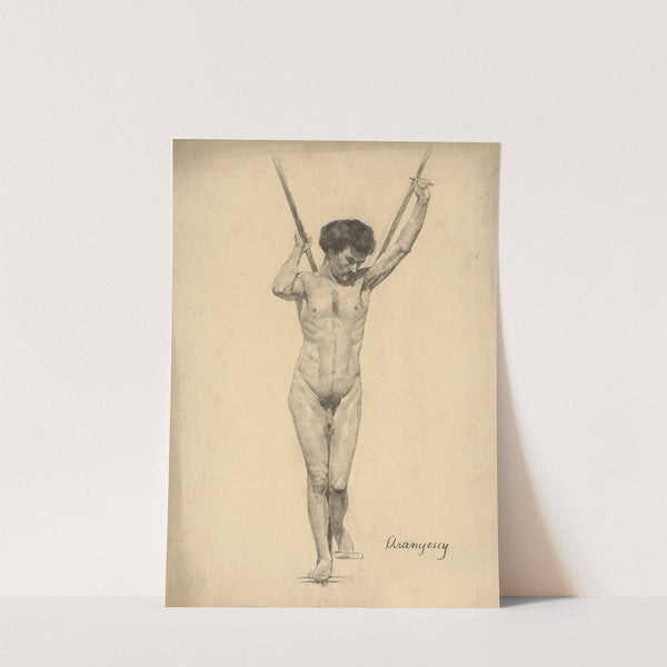 Štúdia aktu muža so zdvihnutými rukami by Ákos Aranyossy