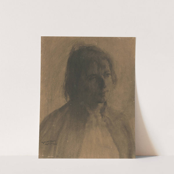 Štúdia hlavy cigánky by Elemír Halász-Hradil