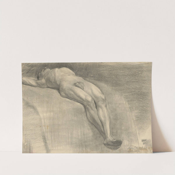 Štúdia ležiaceho mužského aktu by Emil Alexay-Olexák