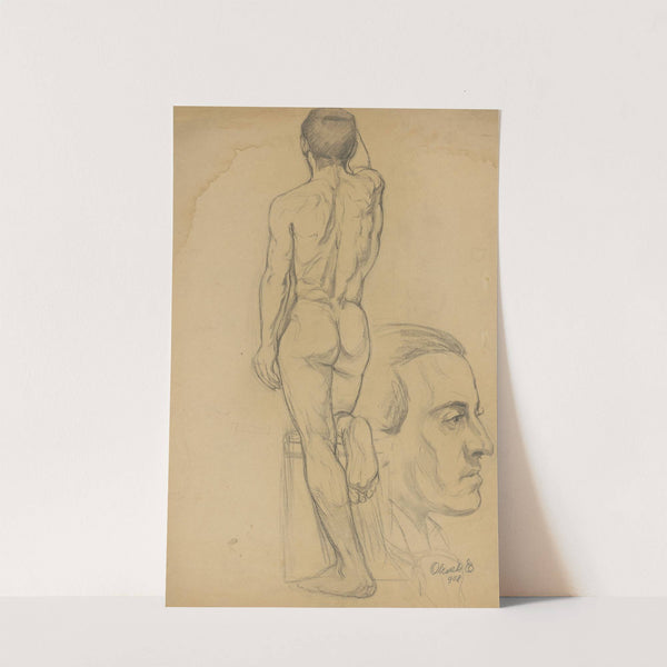 Štúdia stojaceho mužského aktu by Emil Alexay-Olexák