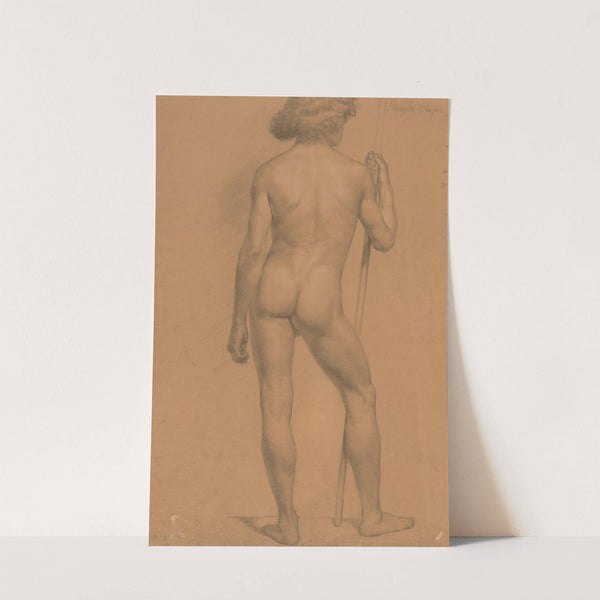 Štúdia stojaceho mužského aktu zo zadu by Alojz Rigele