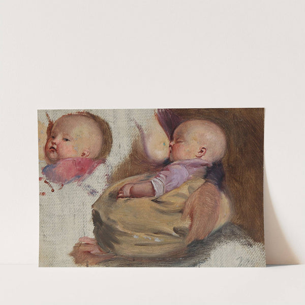 Studie af et barn, der ammes by Julius Friedlænder