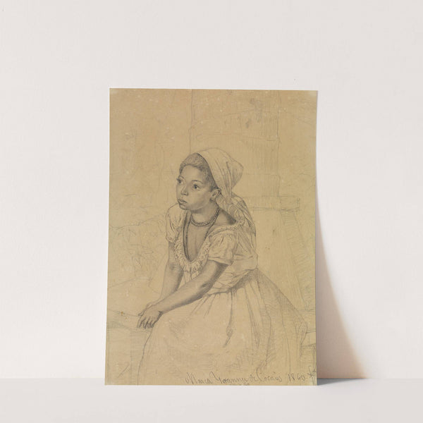 Studie der Maria Joanna de Cocaies, sitzend in Halbfigur nach links gewendet (1860) by Ferdinand Keller