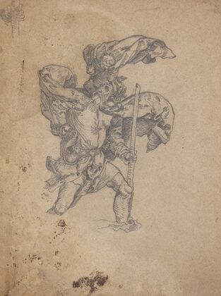 Studie efter Dürer- Den Hellige Christoforus I