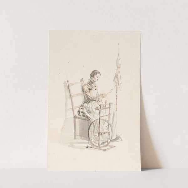 Studie einer Frau am Spinnrad by Franz Niklaus König