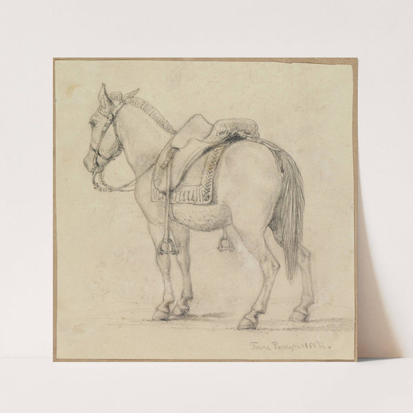 Studie gesatteltes Pferd, von hinten seitlich (1858) by Ferdinand Keller