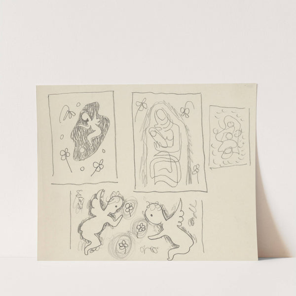 Štúdie materstva a anjeli by Mikuláš Galanda