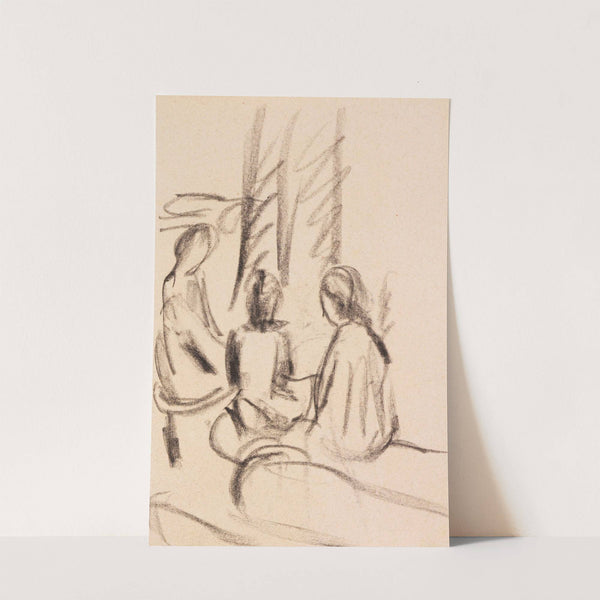 Studie sitzender Mädchen (1913) by August Macke