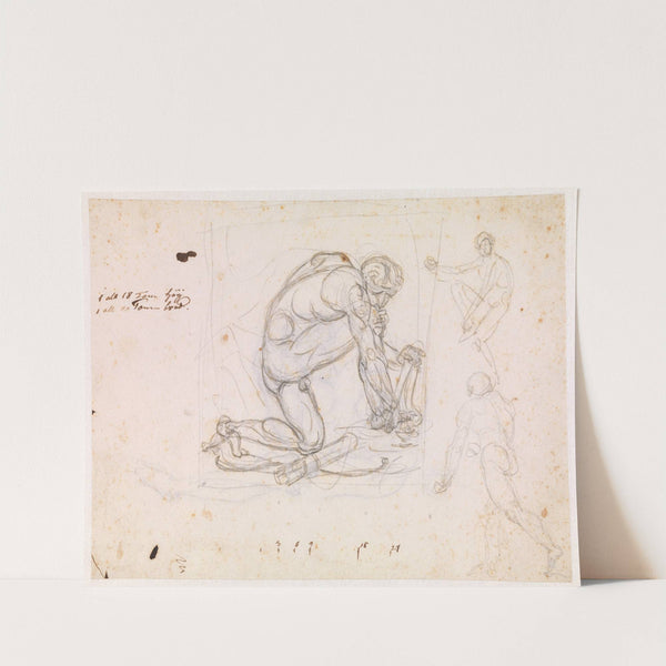 Studie til Den sårede Filoktet, samt et par andre studier af nøgne mandsfigurer by Nicolai Abildgaard