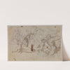 Studie til en triton med to putti og et andet til Neptun med en putto by Giuseppe Alabardi