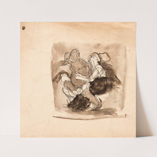 Studie til To kvinder slås om en mand by Oluf Hartmann