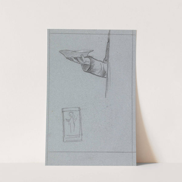 Studie van een hand met een schaaltje by Jan Veth