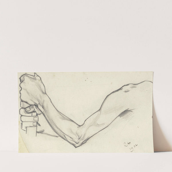 Studie van een linkerarm die een stok vasthoudt (1902) by Richard Nicolaüs Roland Holst