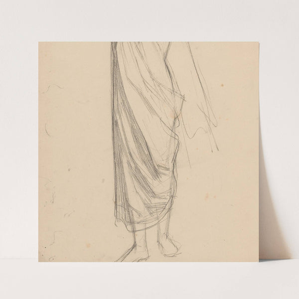 Studie van een staande vrouw, met omgeslagen doek (1848 - 1927) by August Allebé