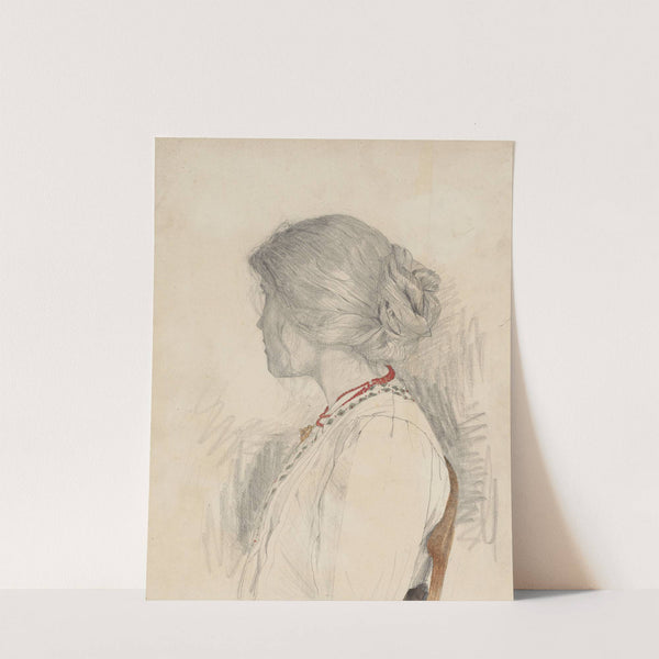 Studie van een vrouw in een stoel, in profiel naar links by Theo Nieuwenhuis