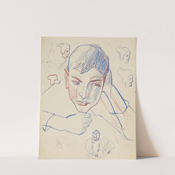 Studie van hoofden by Jean Brusselmans