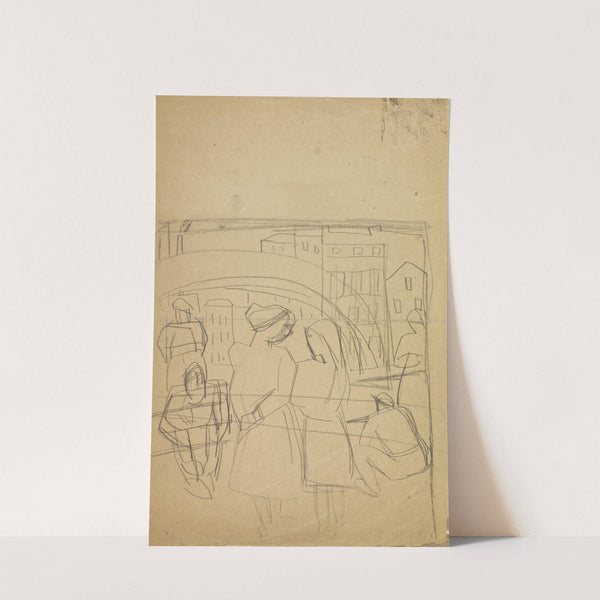 Studie voor De brug (1930) by Jean Brusselmans