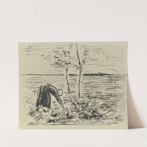 Studie zu dem Wandgemälde; Winter (zur Holzleserin) by Max Liebermann