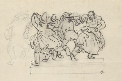Studie zu einem Relief mit tanzenden Bauern (1919)