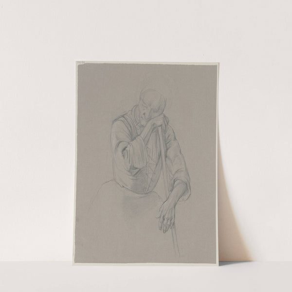 Studie zu einer schlafenden alten Bauersfrau by Jakob Becker