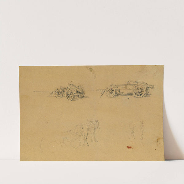 Studie zu Kanonen, Heeresutensilien. by Johann Peter Krafft