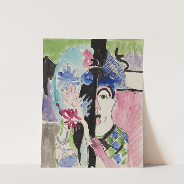 Studie zu ‘Müllerkopf mit Blumen’ (ca. 1927) by Ernst Ludwig Kirchner