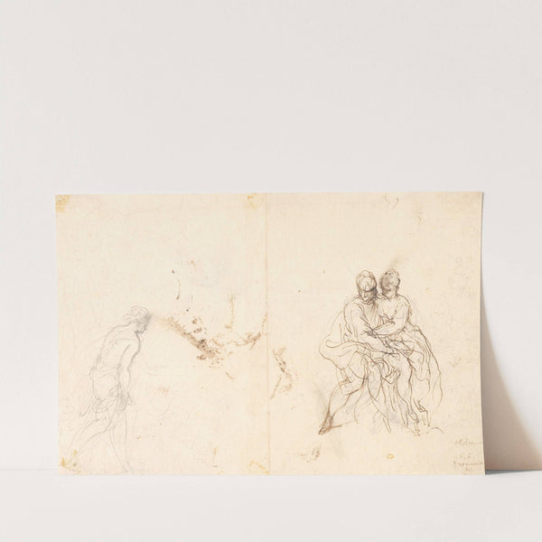 Studieblad med figurkompositioner by Hans Rottenhammer