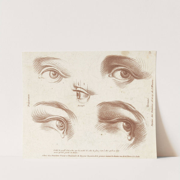 Studieblad met voorbeelden van ogen by Gilles Demarteau the Elder