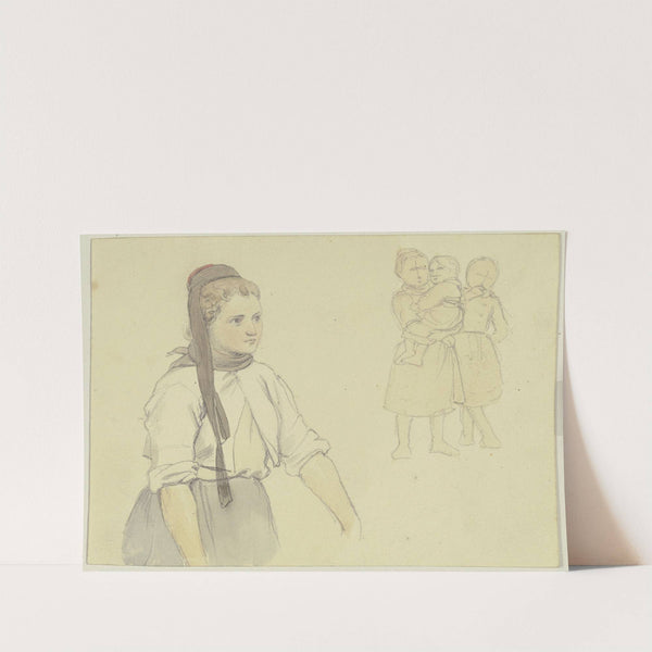 Studienblatt; Bauernmädchen by Jakob Becker