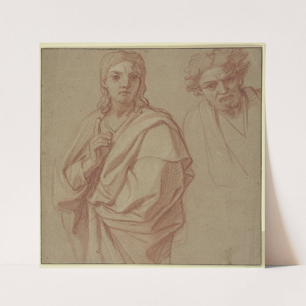 Studienblatt; Christus und ein Apostel by François-Alexandre Verdier