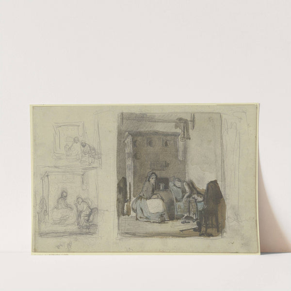 Studienblatt; Familienszenen by Hermann Gollner