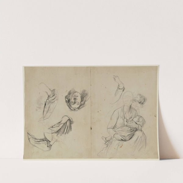 Studienblatt; Frau mit Kind by Jakob Becker
