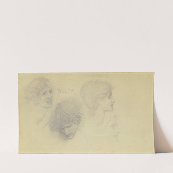 Studienblatt; Furor, Dolor, Dissimulatio, Suspicio (1869) by Sir Edward Coley Burne-Jones