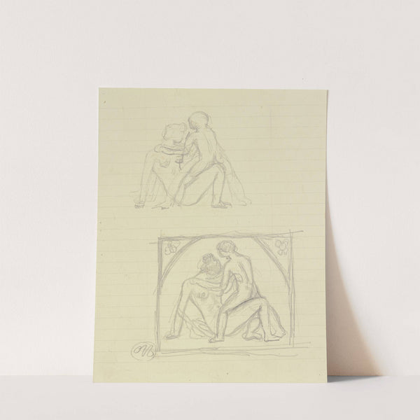 Studienblatt; Lagernder weiblicher Akt mit Kind by Aristide Maillol