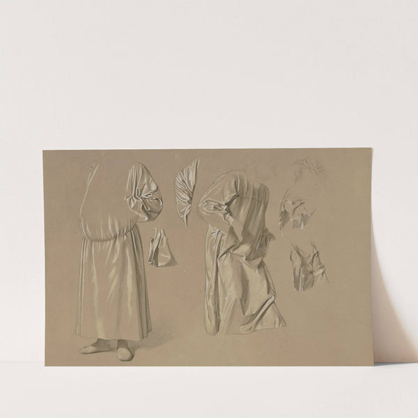 Studienblatt; Männliche Gewandfigur by Josef Ferdinand Becker