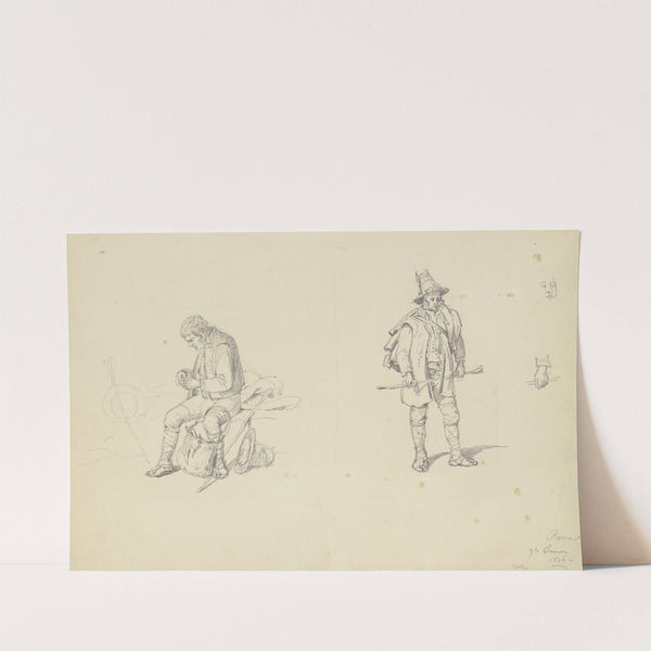 Studienblatt; römische Bauern by Carl Morgenstern