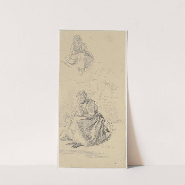 Studienblatt; Sitzende Frauen by Jakob Becker