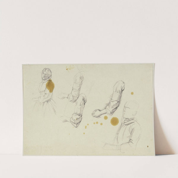 Studienblatt; Stehende Frau, Ärmel by Jakob Becker