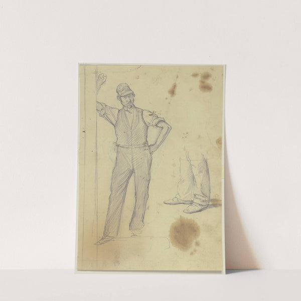 Studienblatt; Stehender Gärtner by Jakob Becker