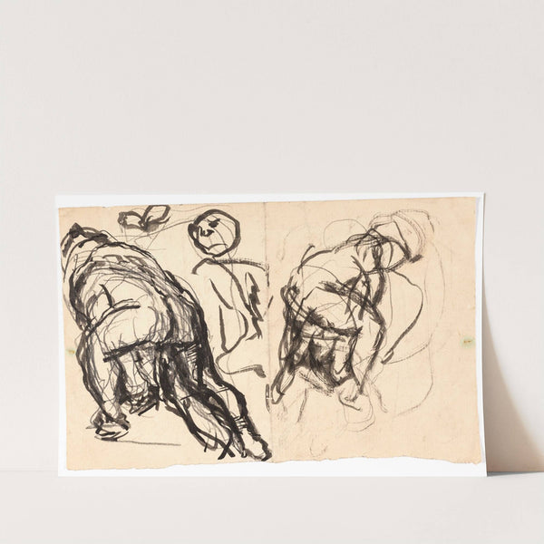 Studier af foroverbøjet figur by Oluf Hartmann