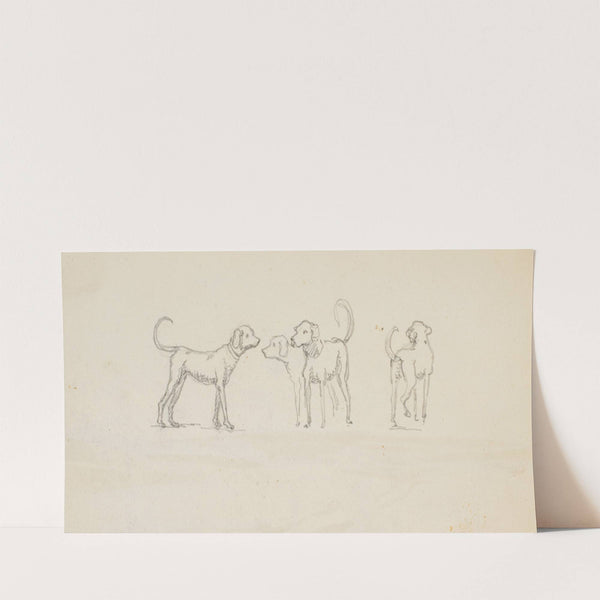 Studier af hunde (1832) by Martinus Rørbye