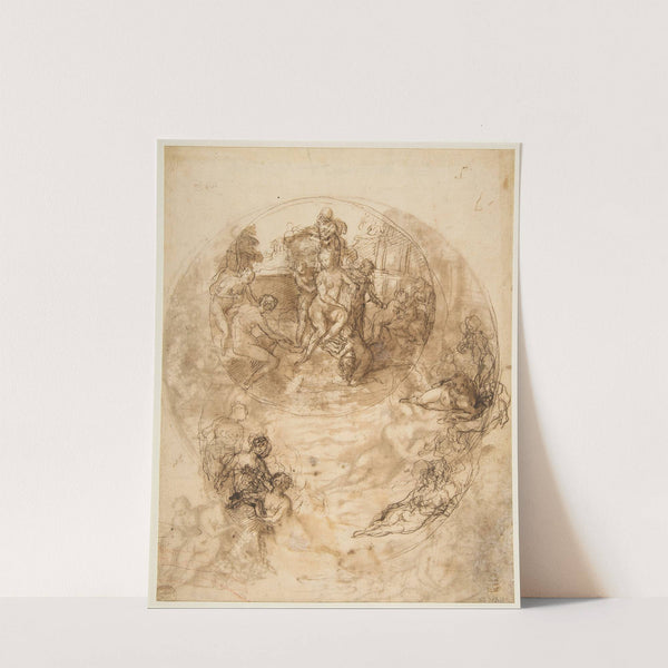 Studies for a Circular Composition of Diana and Her Nymphs Bathing by Taddeo Zuccaro
