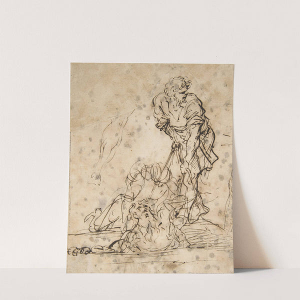 Studies for a Figure Lifted from a Grave or Pit by Cords. by Salvator Rosa