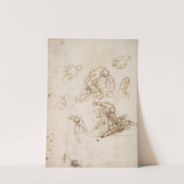 Studies for Cain Slaying Abel by Jacopo Palma il Giovane
