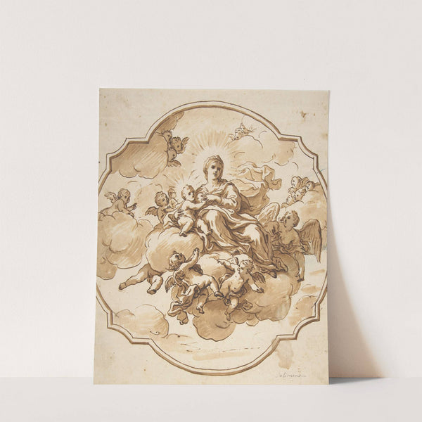 Studies for seated figures of Christ and God the Father in red chalk by Nicola Maria Rossi