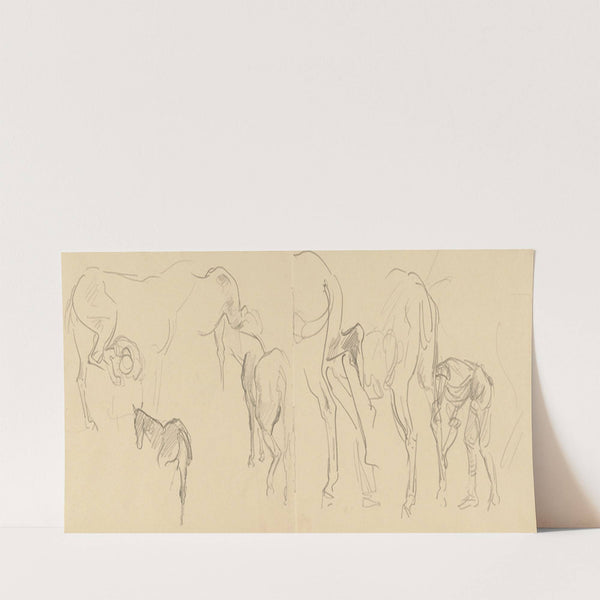 Studies for ‘Shoeing Calvary Horses at the Front’ (recto) (1918) by John Singer Sargent