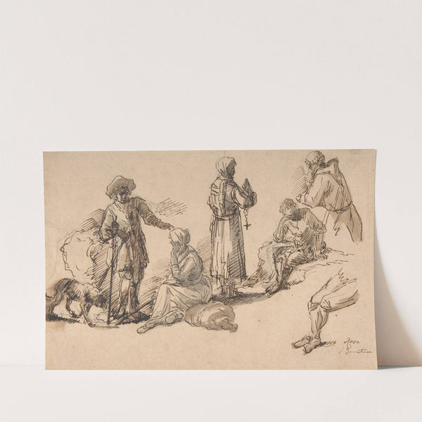 Studies for Standing and Seated Figures by Salvator Rosa