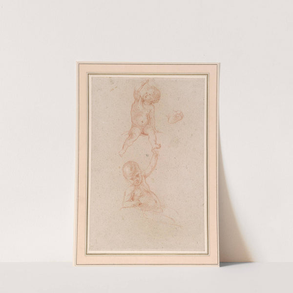 Studies for Two Seated Putti. by Pompeo Batoni